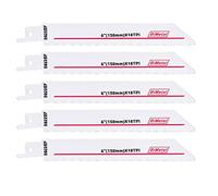 S922EF 18TPI BIM Jig Saw Blade 6'' for Cutting Wood Plastic Pipe Metal Reciprocating Saw Blade,2pcs(5pcs)