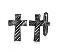 S925 American Flag Cross Cufflinks Wedding & Father's Day Jewelry Gift for Men