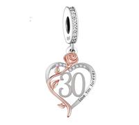 S925 Birthday Number Love Forever Pendant | Number Bead Fit for Pandora Bracelet & Nacklace | Anniversary Birthday Age Gift Valentine for Mum Sister Daughter Wife