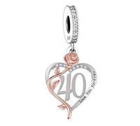 S925 Birthday Number Love Forever Pendant | Number Bead Fit for Pandora Bracelet & Nacklace | Anniversary Birthday Age Gift Valentine for Mum Sister Daughter Wife