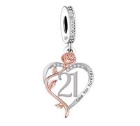 S925 Birthday Number Love Forever Pendant | Number Bead Fit for Pandora Bracelet & Nacklace | Anniversary Birthday Age Gift Valentine for Mum Sister Daughter Wife