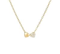 S925 Double Heart Pendant Clavicle Necklace Women'S Exquisite Jewelry Collar A