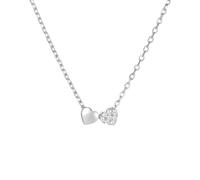 S925 Double Heart Pendant Clavicle Necklace Women'S Exquisite Jewelry Collar B