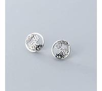 S925 Earrings, Ladies Ethnic Style Retro Thai Hollow Earrings, Ornaments Pair of S925