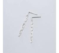 S925 Earrings, Ladies Japanese Simple Oval Chain Interlocking Fashion Earrings, 925 Made in China