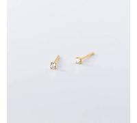 S925 Earrings, Ladies Japanese Style Simple and Compact Single Diamond Earrings en, 925