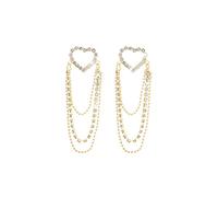 S925 Female Long Winter And Needle Hollow Autumn Love Tassel Light Silver Of Earrings Earrings Earring Hoops (Multicolor, One Size)