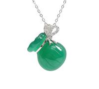 S925 Hetian Jade Silver Jewelry/Natural Jade Lucky Bag Pendant Necklace/Chalcedony Lucky Bag Pendant/Women's Blessing Jewelry/Mother's Day, Birthday Gift