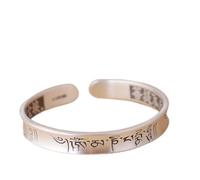 S925 Ladies Vintage Silver Bracelet Character Creative Carving Luxury Temperament Personality Gift Chinese Classic