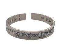 S925 Ladies Vintage Silver Bracelet Matte Character Creative Carving Luxury Temperament Personality Gift Chinese Classic
