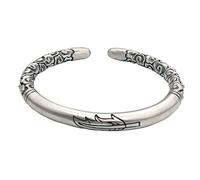 S925 Ladies Vintage Silver Bracelet Open Relief 3D Cloud Creative Carving Luxury Temperament Personality Gift Chinese Classic