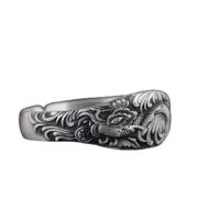S925 Ladies Vintage Silver Bracelet Open Relief 3D Fish Peony Wide Creative Carving Luxury Temperament Personality Gift Chinese Classic