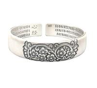 S925 Ladies Vintage Silver Bracelet Open Relief 3D Matte Plum Creative Carving Luxury Temperament Personality Gift Chinese Classic