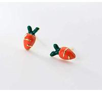 S925 Nail White Mushroom Female Carrot Vegetable Korean Style Art Earrings, LJBLEUSK