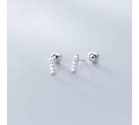 S925 Nail White Mushroom Woman Single Korean Fashion Diamond Earrring Thread Literary Style Personality Jewelryone Pair, LJBLEUSK