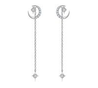 ,S925 Necklace Women's Japan and South Korea Star Moon Clavicle Chain Simple Necklace Ear Studs Household faucets