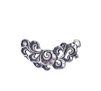 S925 Silver Ancient National Tradition Literary Cloud Pendant Retro Temperament Hollow Lucky Black Leather Rope NecklacePendant no Chain