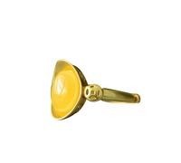 S925 Silver Gold-Plated Natural Beeswax Dollar Ring (Adjustable Opening) for Women Genuine