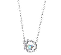 S925 Silver Heart Necklace With Bow And Striped Frame, 17.72 Inch Chain Moissanite Pendant For Women, Refined Gift In Luxury Box