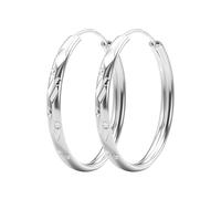 S925 Silver Hoop Earrings For Women Girls Lightweight Multiple Styles Hoop Earrings 30/40/50/60mm Large Hypoallergenic Hoops Earring For Mum Daughter Friends (Car Flower, 40mm)