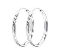 S925 Silver Hoop Earrings For Women Girls Lightweight Multiple Styles Hoop Earrings 30/40/50/60mm Large Hypoallergenic Hoops Earring For Mum Daughter Friends (Oblique Rhombus, 30mm)