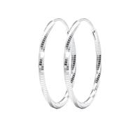 S925 Silver Hoop Earrings For Women Girls Lightweight Multiple Styles Hoop Earrings 30/40/50/60mm Large Hypoallergenic Hoops Earring For Mum Daughter Friends (Babysbreath, 40mm)