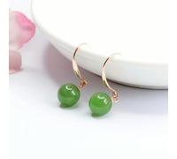 S925 Silver Insert Natural Hetian Jade Bead Ear Thread Ear Hook Ear Pendants