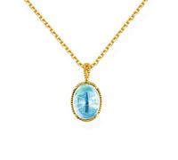 S925 Silver Necklace Natural Sterling Silver Pendant Sky Blue Crystal Necklace Water Drops Jewelry