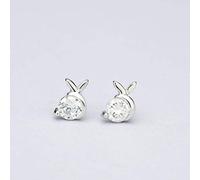 S925 Silver Princess Earrings Elegant and Refined, WOZUIMEI, White,