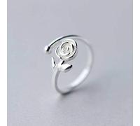 S925 Silver Ring Korean Style Pink Ring Open Flower Ring Silver Jewelry, LJBLEUSK, Money and Rose