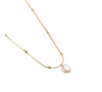 S925 Silver Snake Bone Chain Natural Pearl Necklace for Women Elegant Clavicle Jewelry