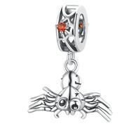 S925 Silver Spider Pendant Charm with Zircon, Halloween Jewelry Accessory | Sturdy Design for Men and Women, Chic Unique Style, Suitable for Celebration Parties