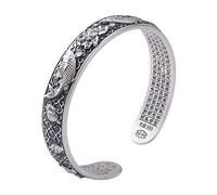 S925 Silver Vintage Bracelet For Women Men Pisces Fish Scripture Simple And Chinese Style Personality Creative Beautiful Charm Gift