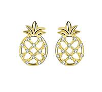 S925 Silver with Diamonds Pineapple Earrings Rustic Style Mori Simple Small Fruit Summer Earrings Gift Earrings Hoop (GD1, A)