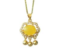 S925 Silver with Natural Beeswax Lock Necklace Pendant (Chain)