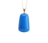 S925 Silver with Natural Blue Agate Pendant Chalcedony Nothing Necklace Jade Necklace Pendant for Women Jade Neaklaces Genuine Jade Pendant for Women