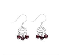 S925 Silver with Natural Jade Long Life Lock Ear Studs Earrings for Women Yoga Genuine