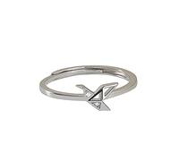 S925 Sterling Origami Crane Ring Fashion Dangle Origami Zircon Open Adjustable Thumb Rings Jewelry Gifts for Women Christmas,
