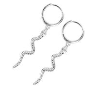 S925 Sterling Silver 1 Pair Earrings Snake Shape for Women | Creative Ear Dangle, Delicate Workmanship, White Finish, Daily Wear, Birthday and Graduation Gift