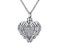 S925 Sterling Silver Butterfly Heart Urn Necklace for Ashes Cremation Memorial Keepsake Jewelry for Women, Sterling Silver, Cubic Zirconia