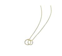 S925 sterling silver car flower double ring simple fashion Joker Necklace female (Golden color)
