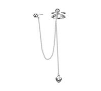 S925 Sterling Silver Chain Dangle Earrings for Women Non-Tarnish Lightweight Hypoallergenic Double Piercing Summer Jewelry with Heart Charm Perfect for Party Wedding Daily Wear Silver