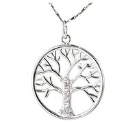 S925 Sterling Silver Chinese Style Pendant Korean Style Single Zircon Tree of Life Pendant Feminine Fashion Sweater Pendant No Chain, LJBLEUSK