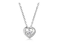 s925 Sterling Silver Diamond Heart Necklace Female Version of The Small Temperament Beating Heart Pendant (Gold)