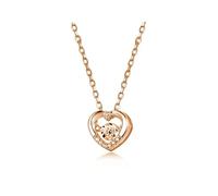 s925 Sterling Silver Diamond Heart Necklace Female Version of The Small Temperament Beating Heart Pendant (Gold)