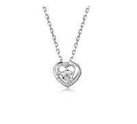 s925 Sterling Silver Diamond Heart Necklace Female Version of The Small Temperament Beating Heart Pendant (Gold)