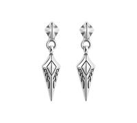 S925 Sterling Silver Diamond Pattern Earrings Unisex Earring Jewelry Gift (Silver)