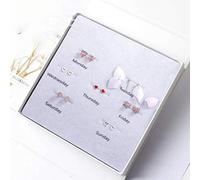 S925 Sterling Silver Earrings Female Wild Fashion Creative One Week Combination Jewelry Flower Season One Week Earrings Gift Ensemble Girls, Silver 925, LJBLEUSK