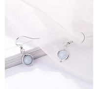 S925 Sterling Silver Female Natural Strawberry Crystal Small Fresh Sweet Powder Crystal Earrings Earrings Powder Crystal, WOZUIMEI, Light Blue,