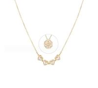 S925 Sterling Silver Four-leaf Clover Necklace for Women, Foldable Two-piece Ladies Clavicle Chain Pendant